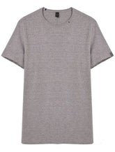 Camiseta Replay Masculina Basic Embroidered Logo Cinza Mescla