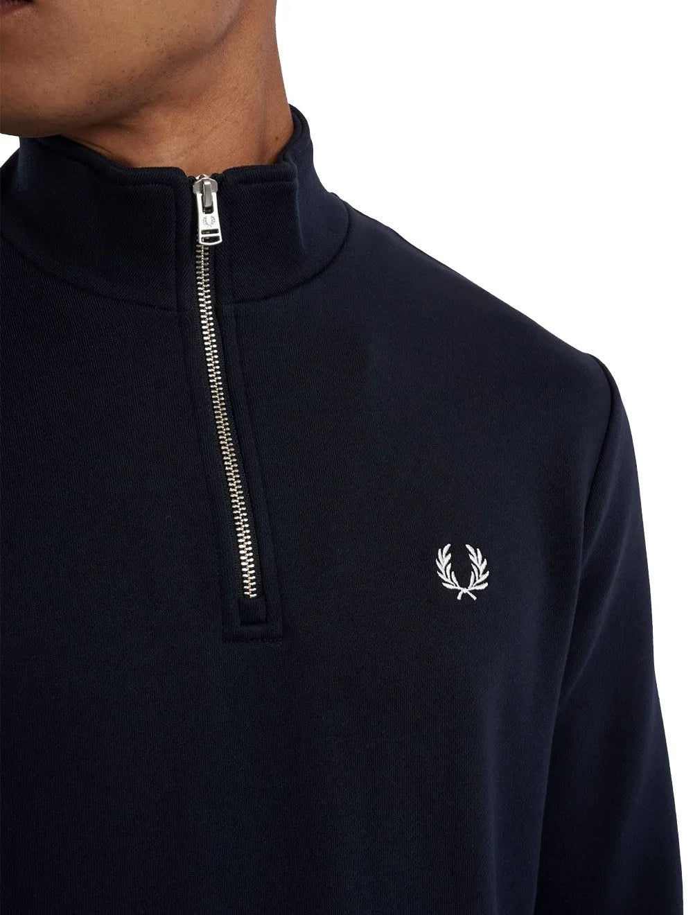 Blusa Fred Perry Moletom Masculina Regular Half Zip Preta