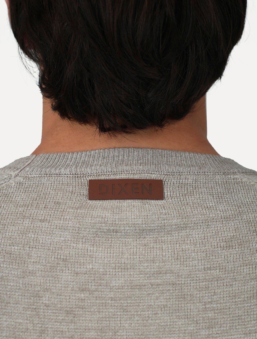 Suéter Dixen Masculina Tricot Manga Longa Raglan Gola Careca Areia