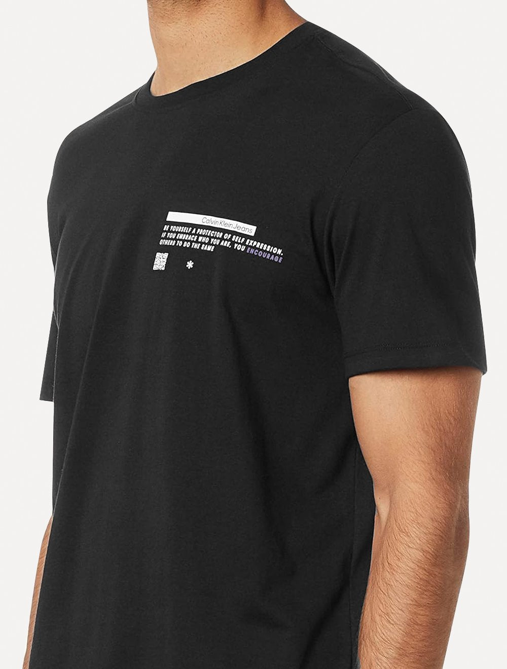 Camiseta Calvin Klein Jeans Masculina Self Expression Preta