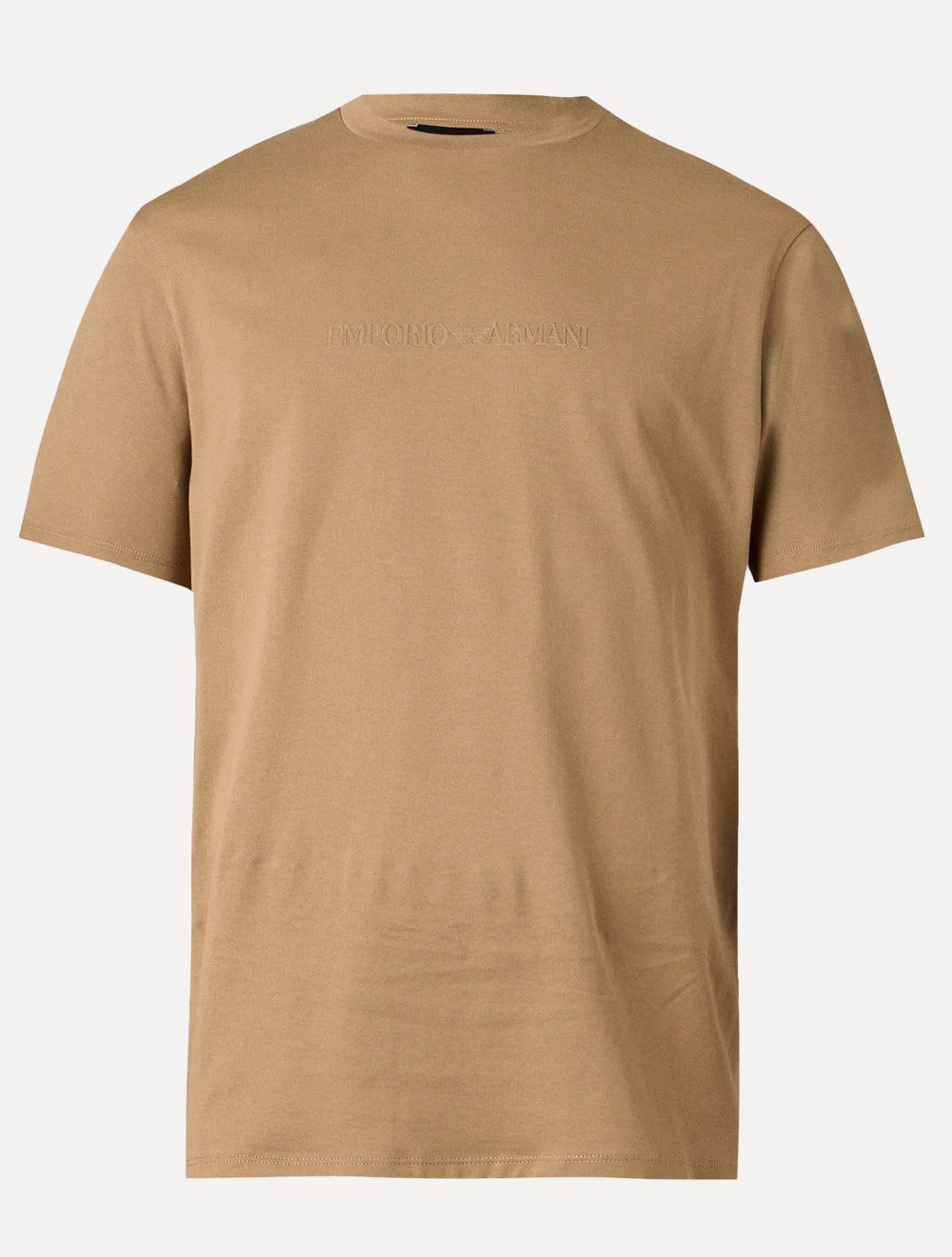Camiseta Emporio Armani Masculina Slim Fit Pima Rubber Logo Cáqui