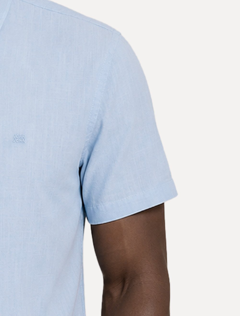 Camisa John John Masculina Relaxed Manga Curta Cotton Azul Claro
