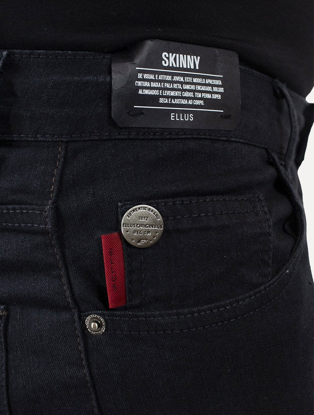 Calça Ellus Jeans Masculina Skinny Sprouting Black Preta
