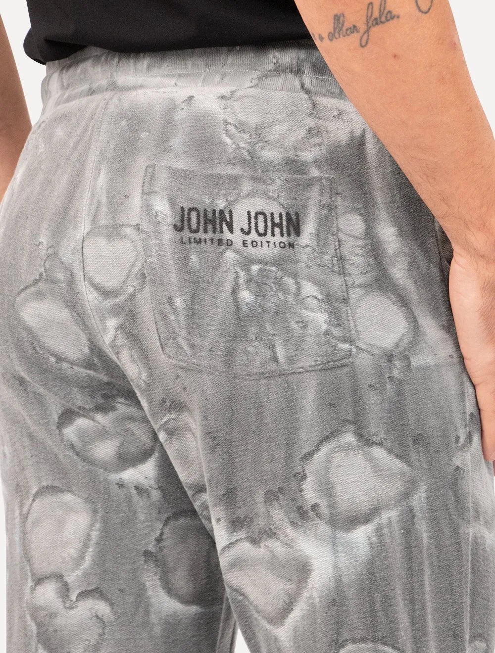 Calça John John Moletom Masculina Regular Splash Cinza Médio