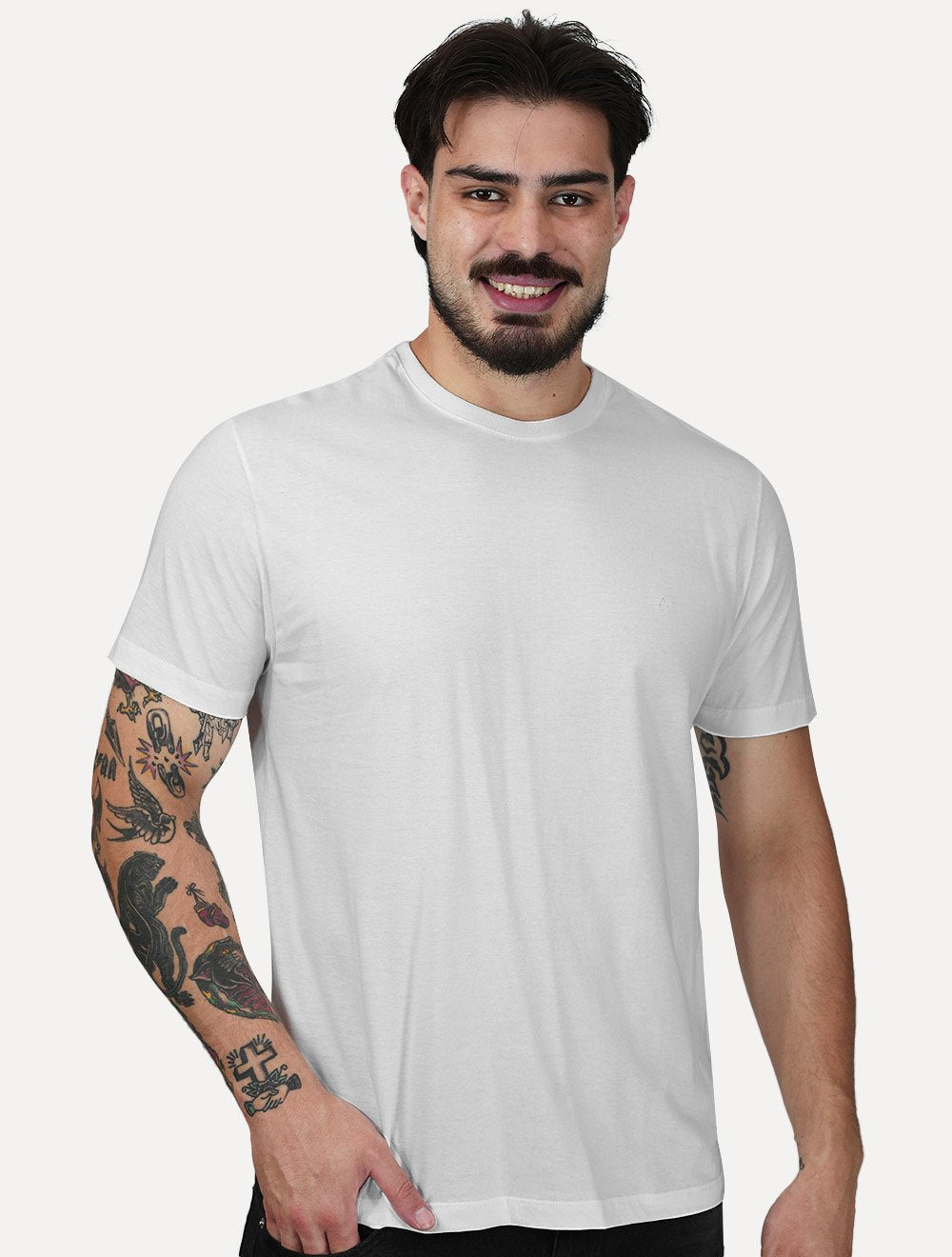 Camiseta Aramis Masculina Basica Mono Logo Surton Branca