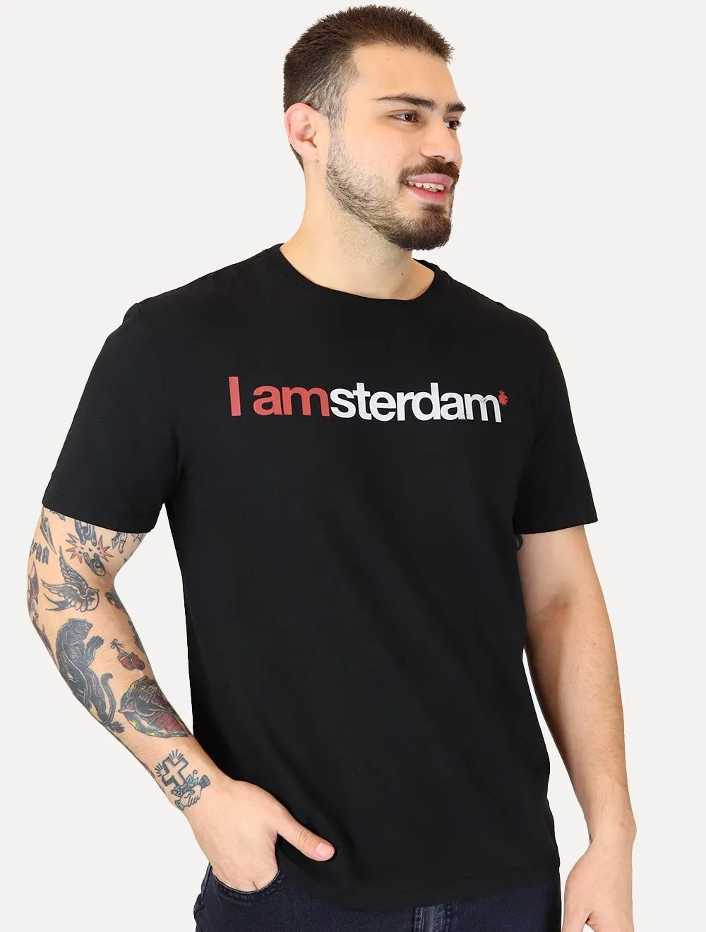Camiseta Von der Volke Masculina Origineel I Amsterdam Preta