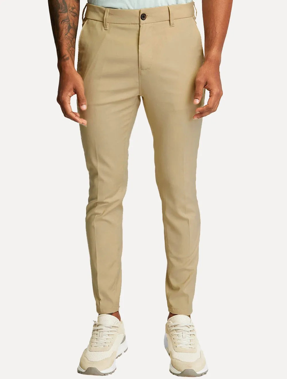 Calça King & Joe Masculina Alfaiataria Elastano Easytech Paper Cáqui
