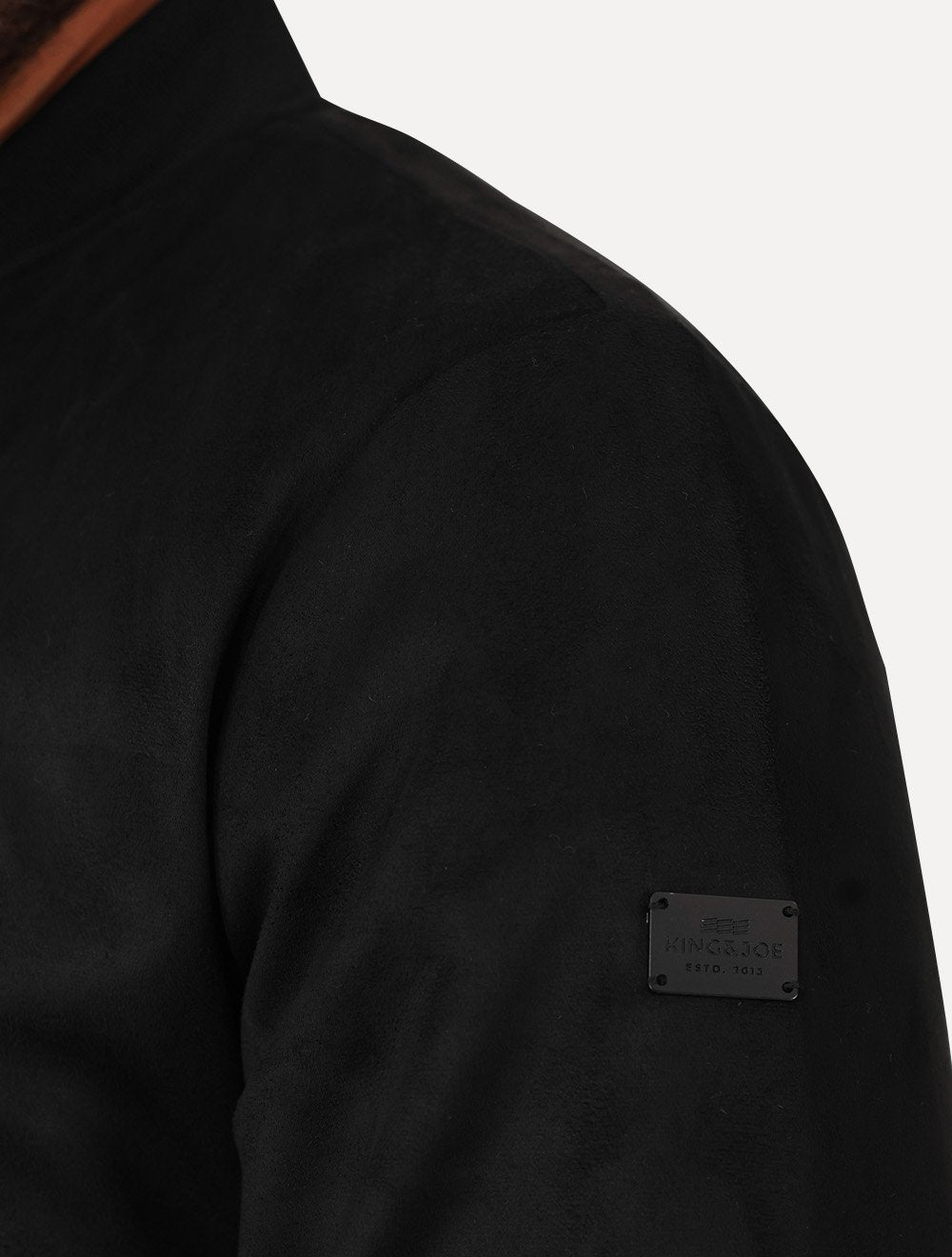 Jaqueta King & Joe Masculina Suede Bomber Preta