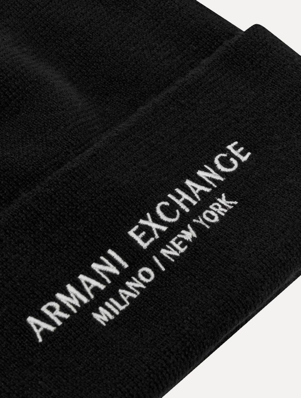 Gorro Armani Exchange Tricô Essential Name Embroidery Preto