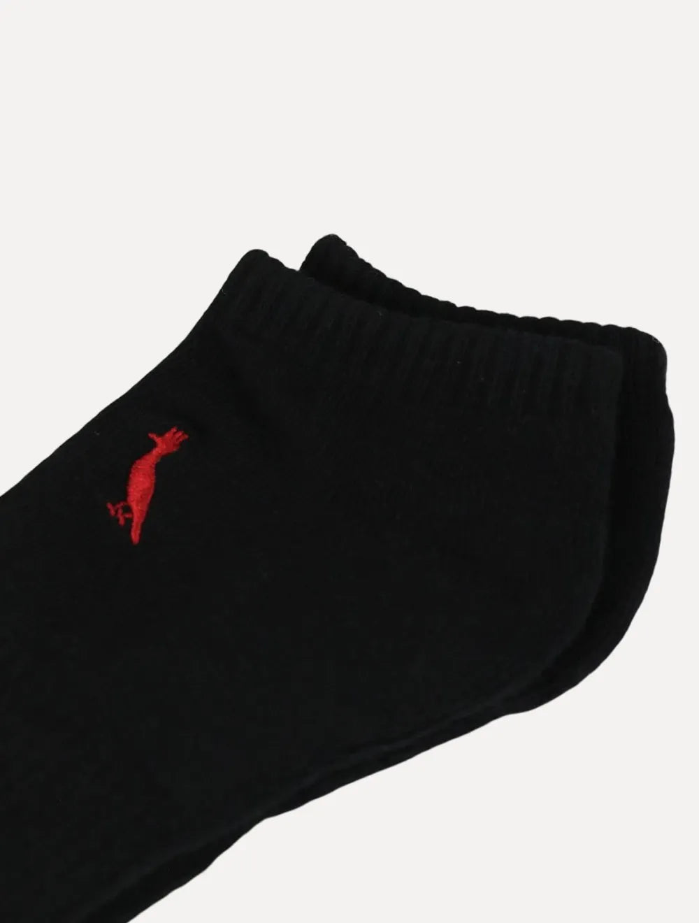 Meia Reserva Masculina Cano Curto Pica-Pau Bordado Preta