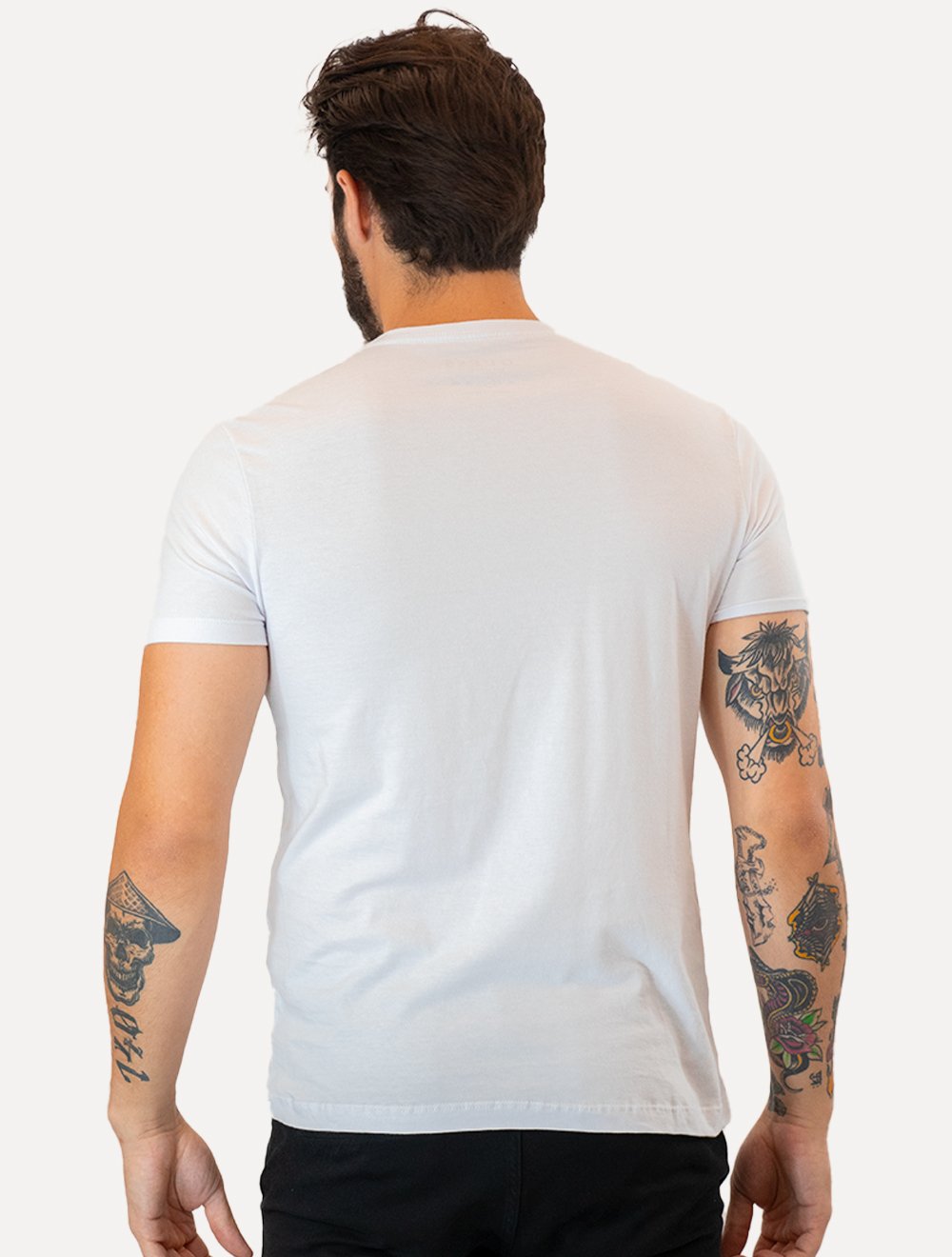 Camiseta Guess Masculina Big Logo Los Angeles Bordado Branca