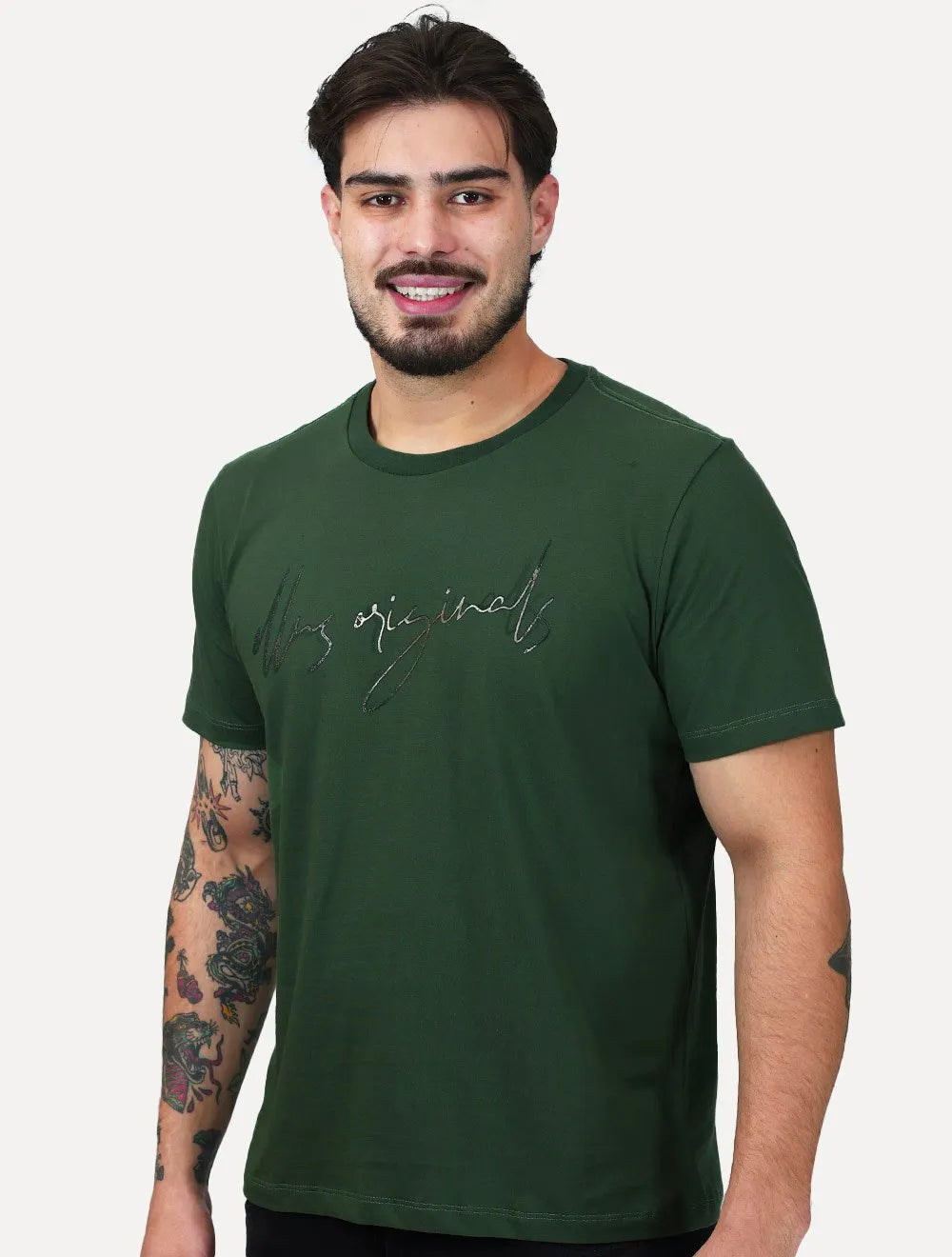 Camiseta Ellus Masculina Signature Foil Verde