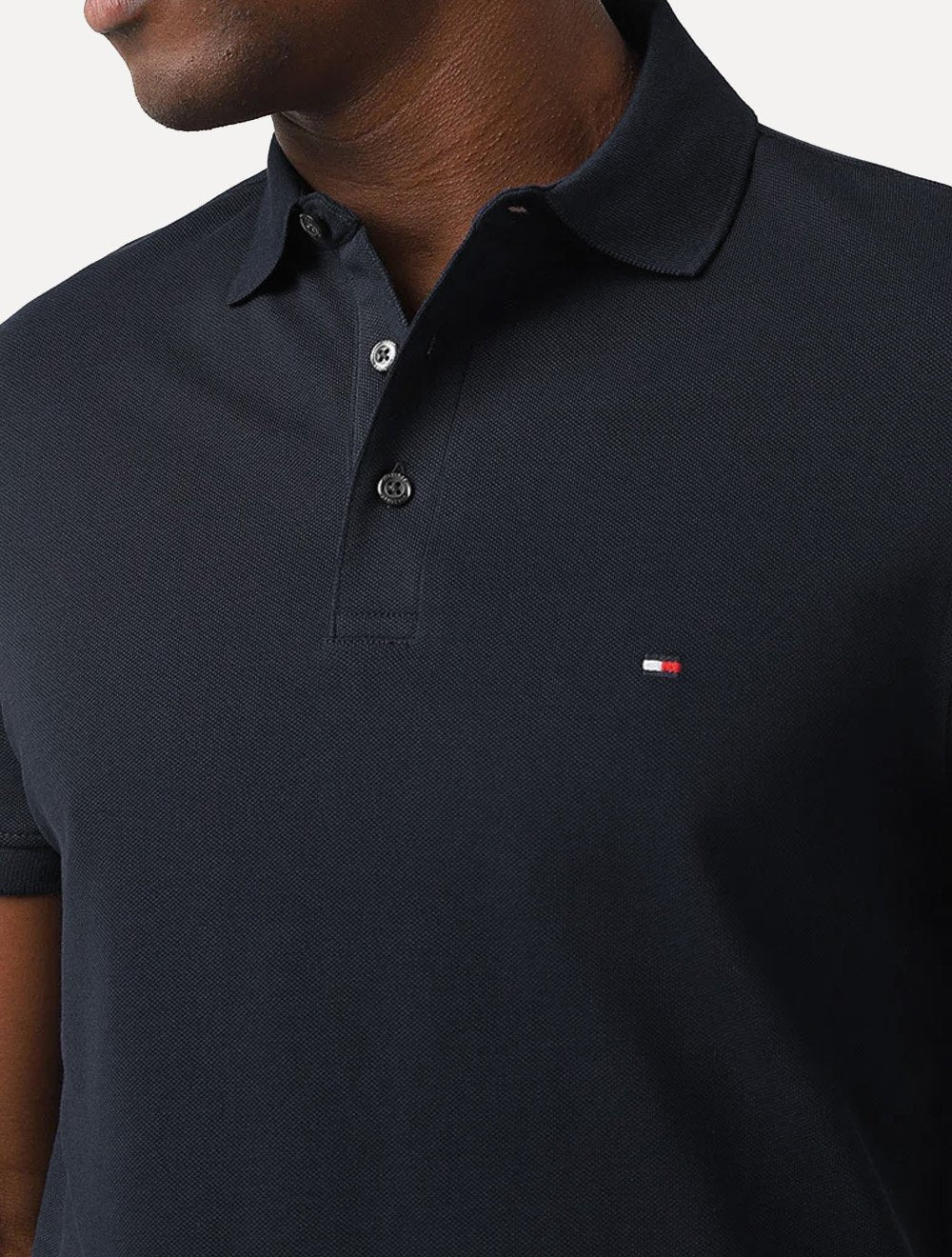 Polo Tommy Hilfiger Masculina Slim Piquet 1985 Azul Marinho