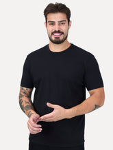 Camiseta K&J Black Premium Lisa Suedine Egípcio Preta