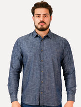 Camisa Reserva Masculina Cotton Maly Azul Índigo Mescla