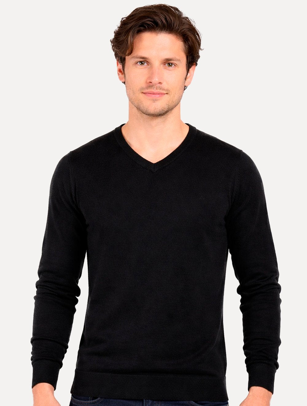 Blusa Aramis Masculina Tricot Gola V Preta