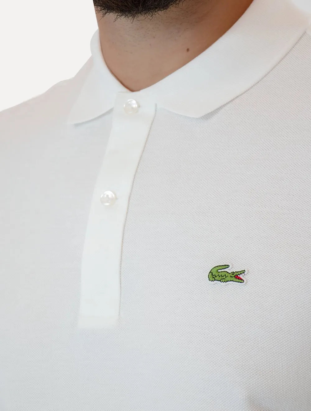 Polo Lacoste Masculina Slim Fit Petit Piquet Branca