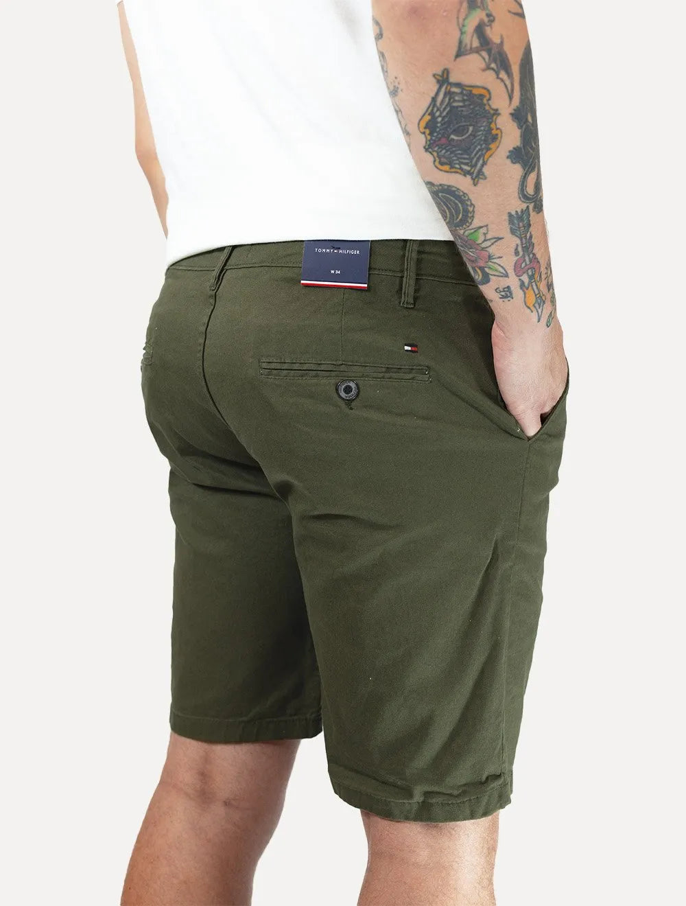 Bermuda Tommy Hilfiger Masculina Sarja Brooklyn 9in Verde Militar