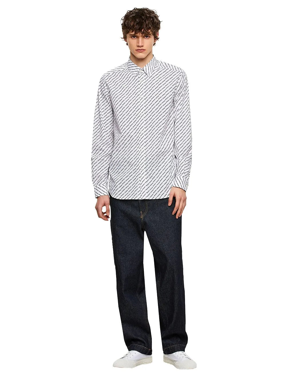 Camisa Diesel Masculina S-Riley-KA-B Logo Branca