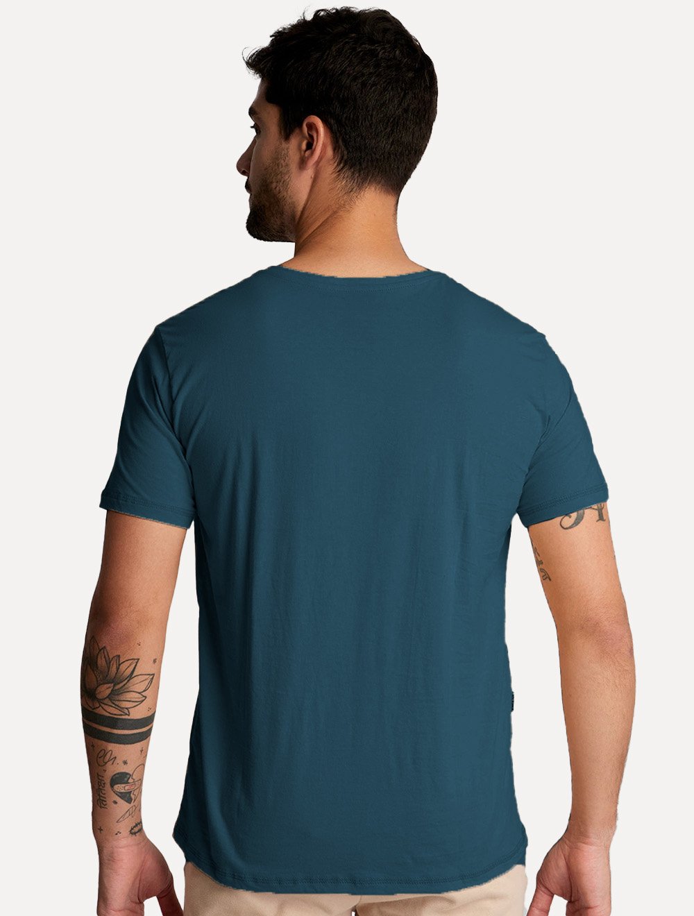 Camiseta King & Joe Masculina Botão Pima Touch Henley Azul Marinho