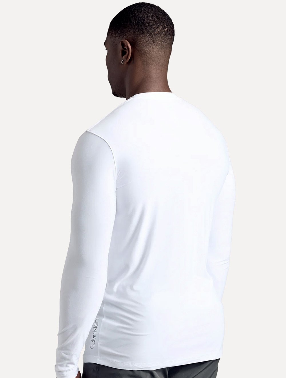 Camiseta Calvin Klein Swimwear Masculina Manga Longa UV Branca