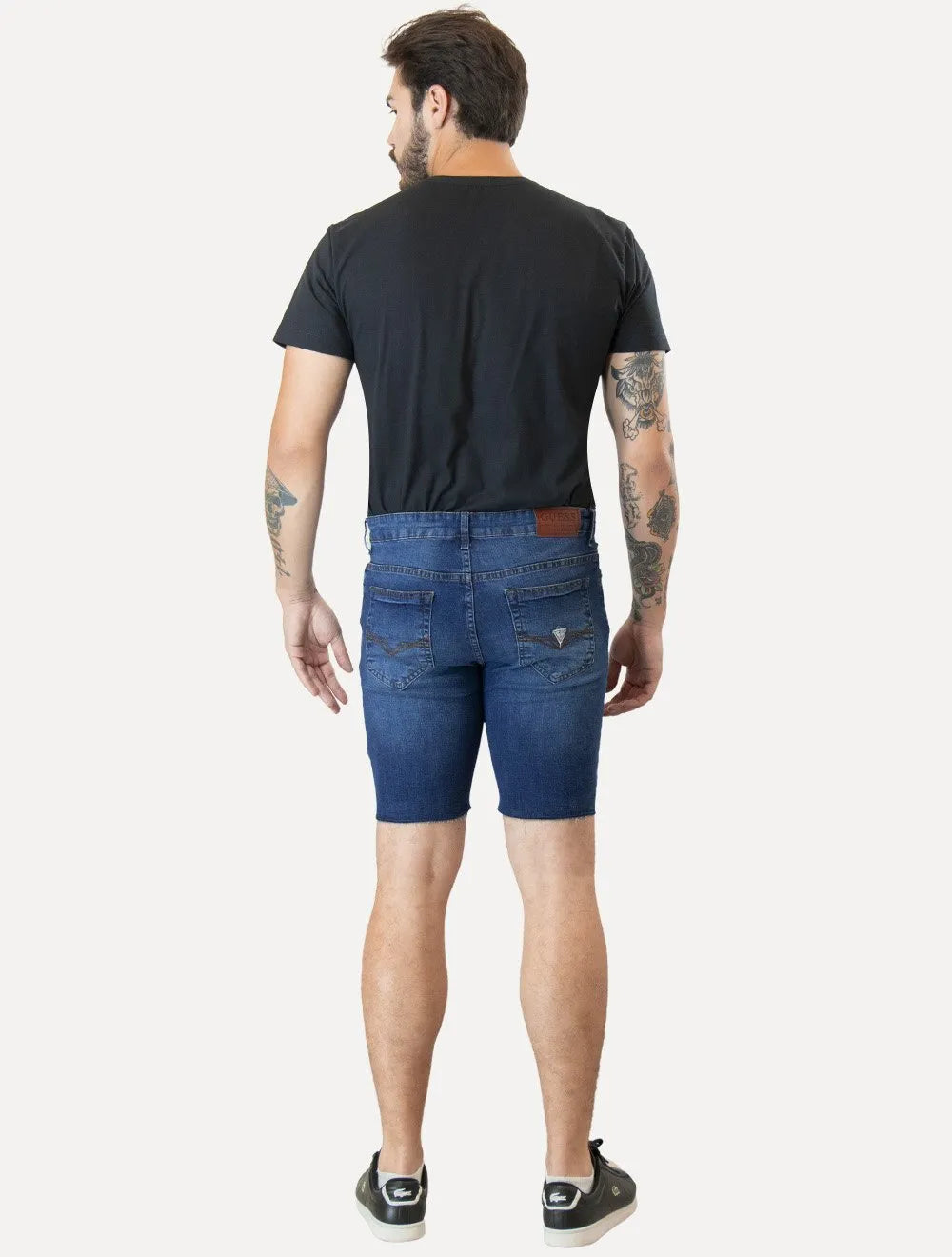 Bermuda Guess Jeans Masculina Inter Refile Azul Médio