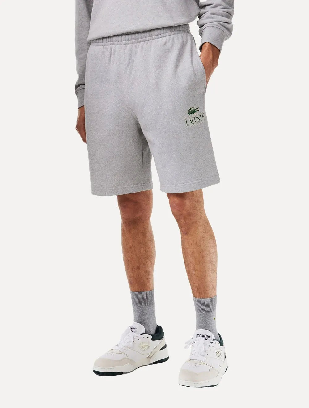 Kit Bermudas Masculina Calvin Klein Jeans e Lacoste | Moletom Preta/Cinza Mescla