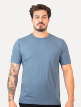 Camiseta Aramis Masculina Basic Lisa Mono Icon Azul Índigo Mescla