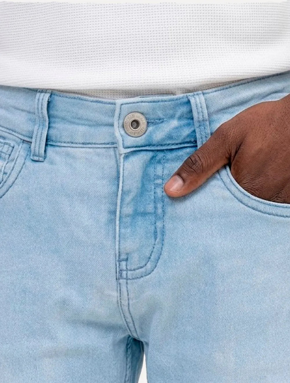 Calça King & Joe Jeans Masculina Flex Denim Dark Blue Skinny Azul Claro