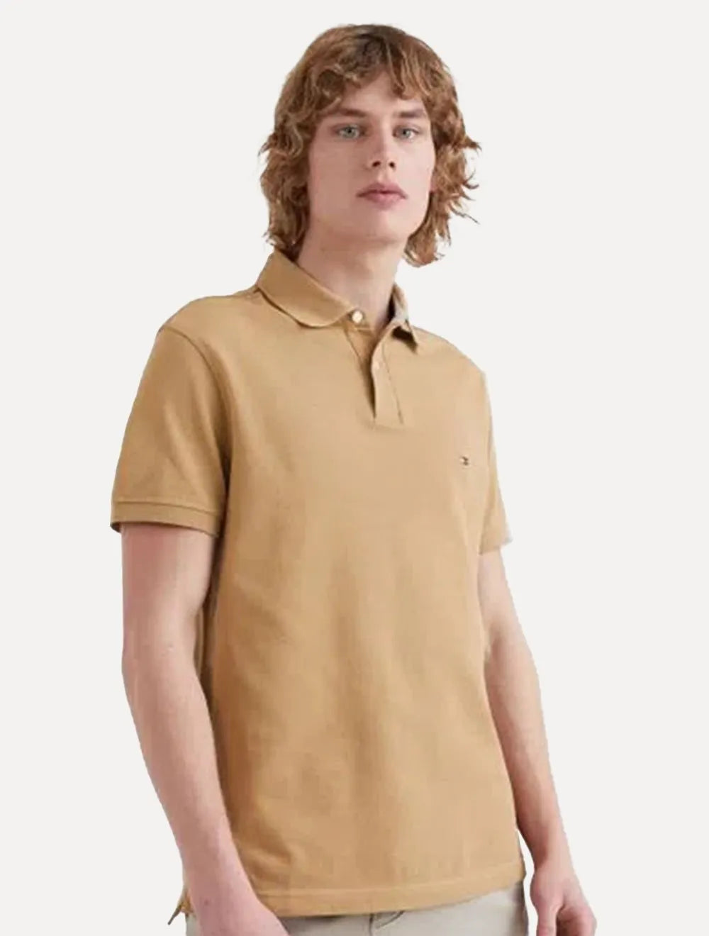 Polo Tommy Hilfiger Masculina Regular Piquet 1985 Cáqui