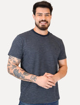 Camiseta Reserva Masculina Regular Blue Listrado Azul Marinho