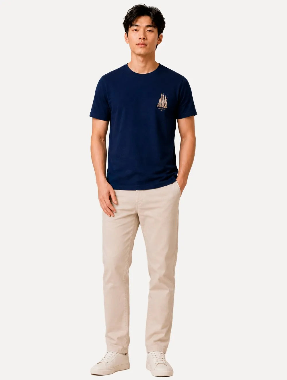 Camiseta Dudalina Masculina Essentials City Azul Marinho