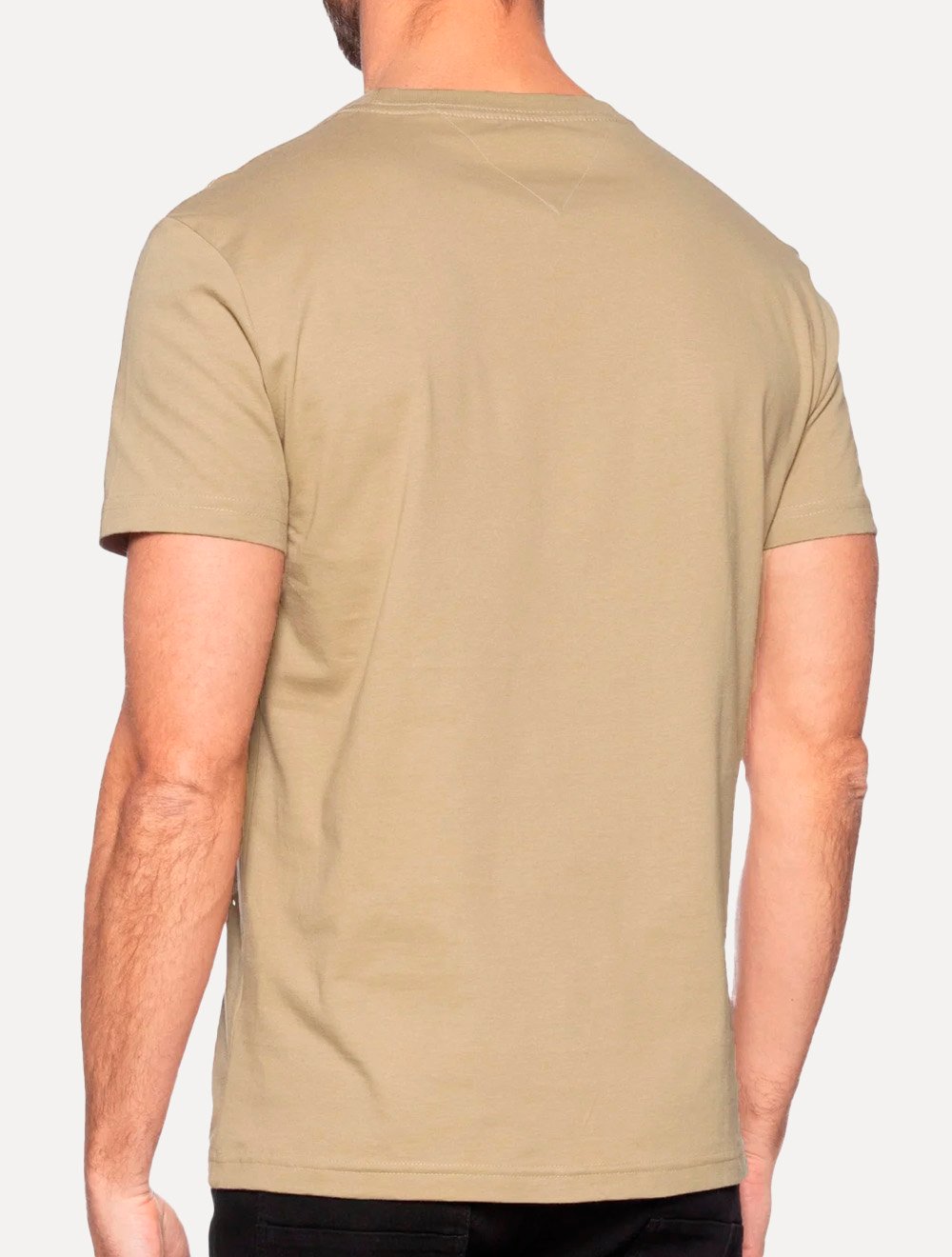 Camiseta Tommy Hilfiger Masculina Slim Fit Essential Stretch Cáqui