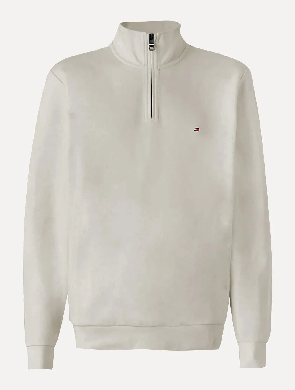 Suéter Tommy Hilfiger Masculino Essential Cotton Half Zip Mock Areia