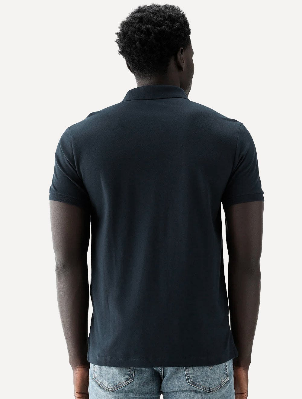 Polo Calvin Klein Masculina Piquet Regular Básica Mono Sem Friso Azul Marinho