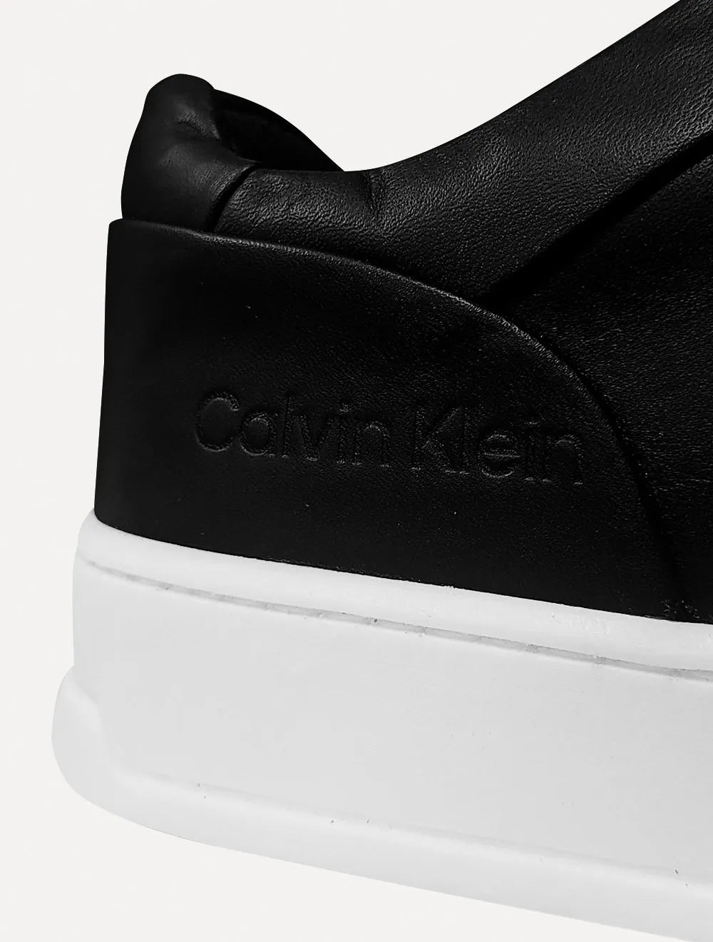Tênis Calvin Klein Masculino Couro Casual Confort Black Logo Preto