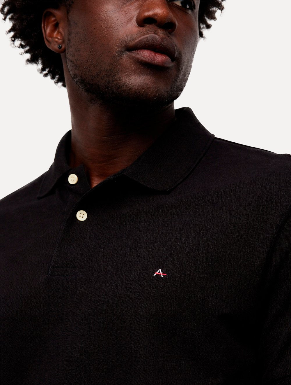 Polo Aramis Masculina Regular Basic Piquet Surton Light Logo Preto