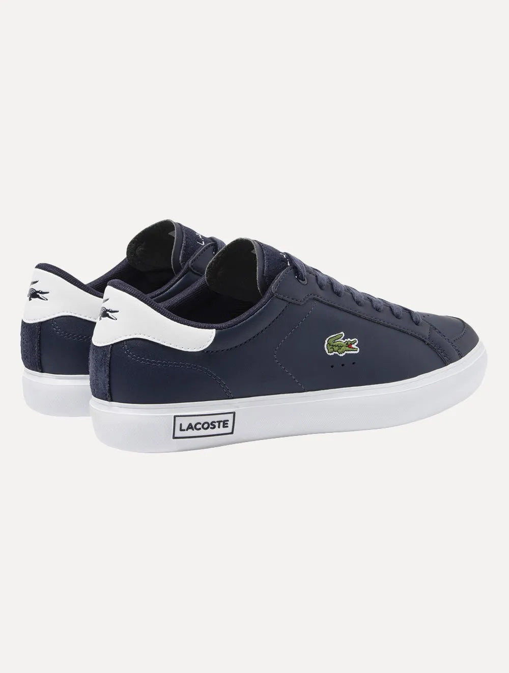 Tênis Lacoste Masculino Couro Powercourt Nvy/Wht Azul Marinho