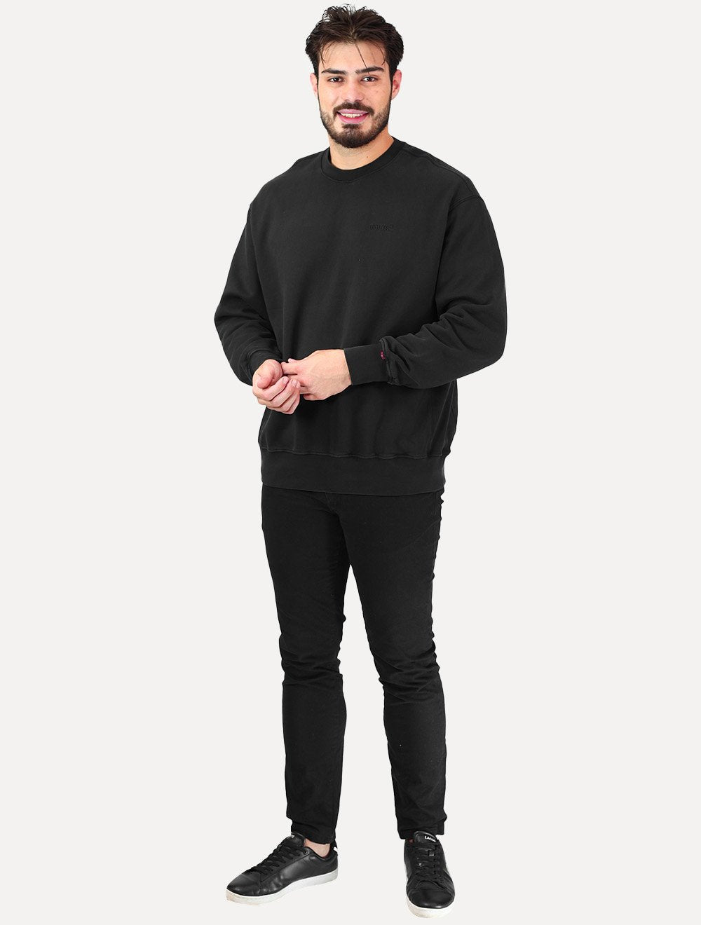 Moletom Levis Masculino Crewneck Authentic Logo Poster Preto