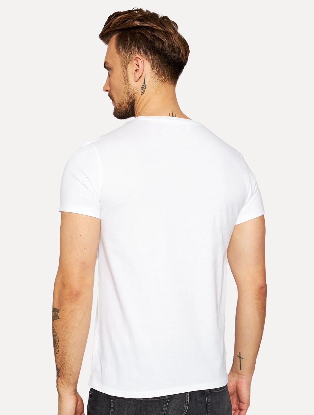 Camiseta Tommy Jeans Masculina Slim C-Neck Flag Branca