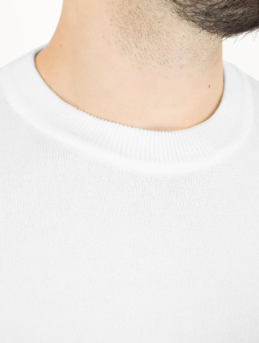 Suéter Dixen Masculino Crewneck Tricot Liso Branco
