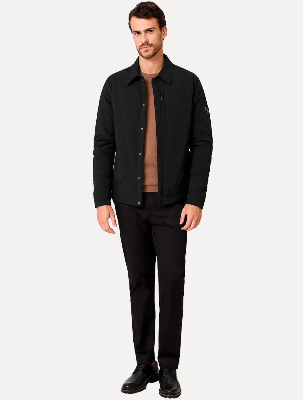 Jaqueta Dudalina Masculina Nylon Matelasse Preta