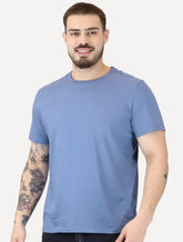 Camiseta Ellus Masculina Cotton Fine Easa Duocolor Azul Médio