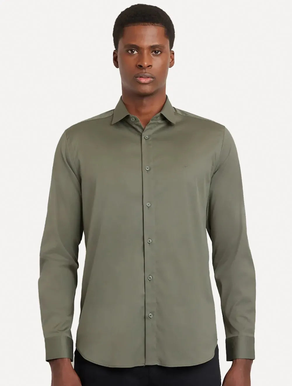Camisa Aramis Masculina Cosmo Stretch Algodão Poliamida Verde Sálvia