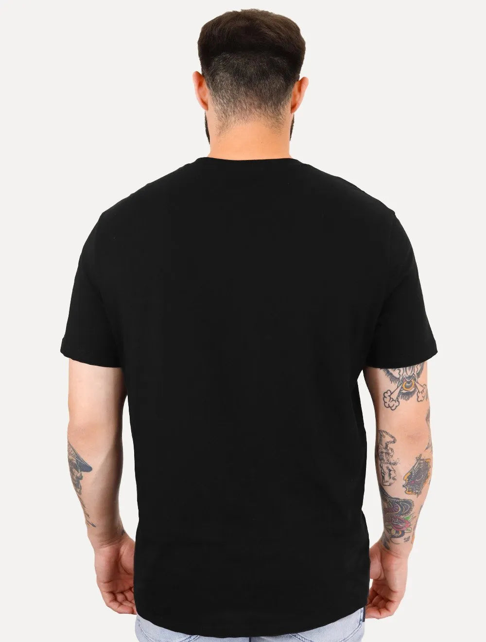 Camiseta Armani Exchange Masculina Regular AX Frontal Dark Grey Logo Preta