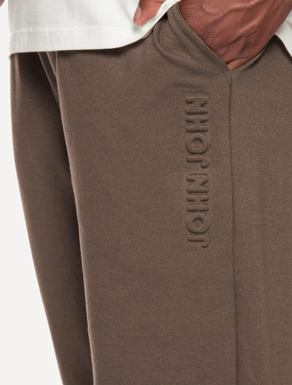 Calça John John Moletom Masculina Embossed Marrom