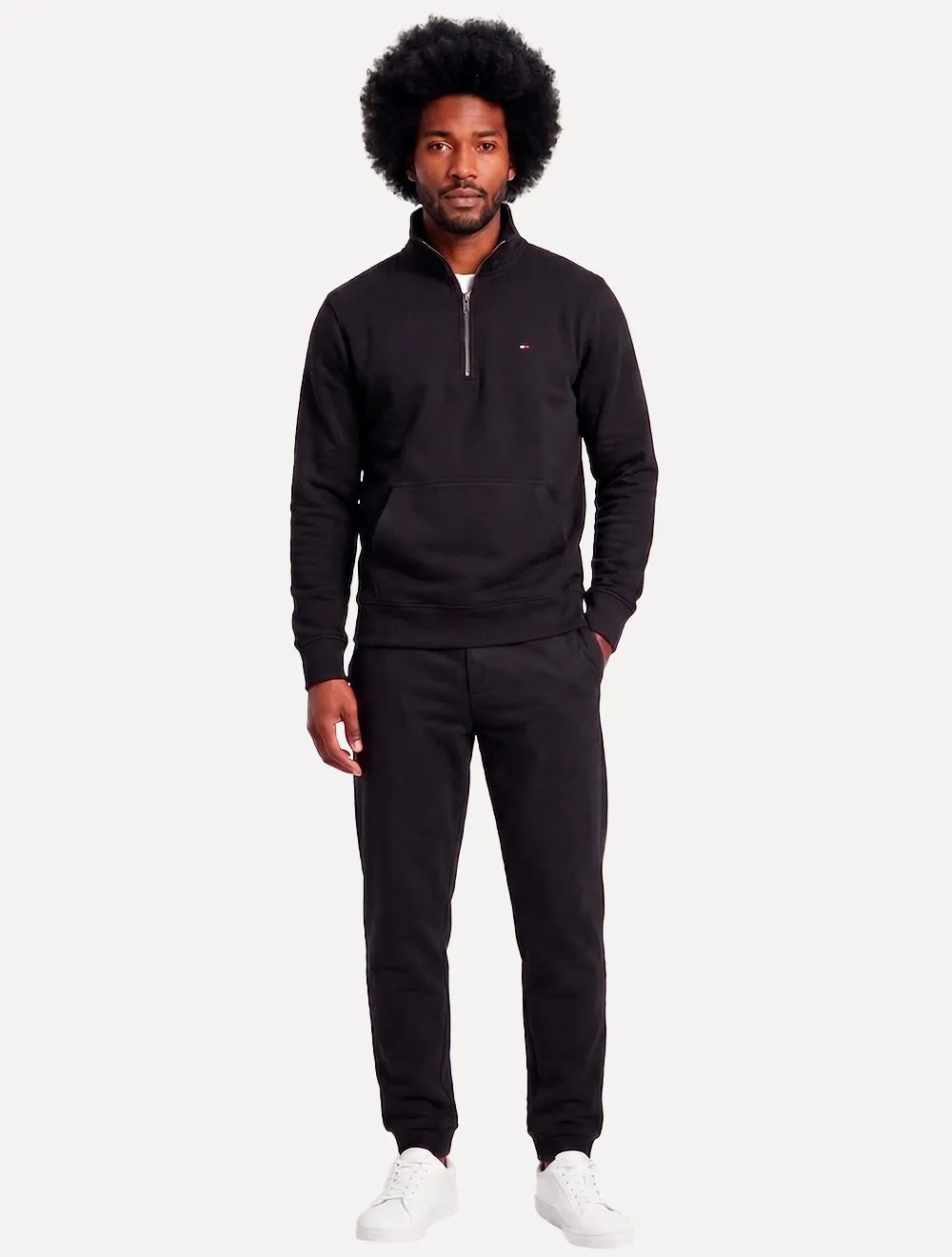Moletom Tommy Hilfiger Masculino Essential Terry New Half Zip Preto