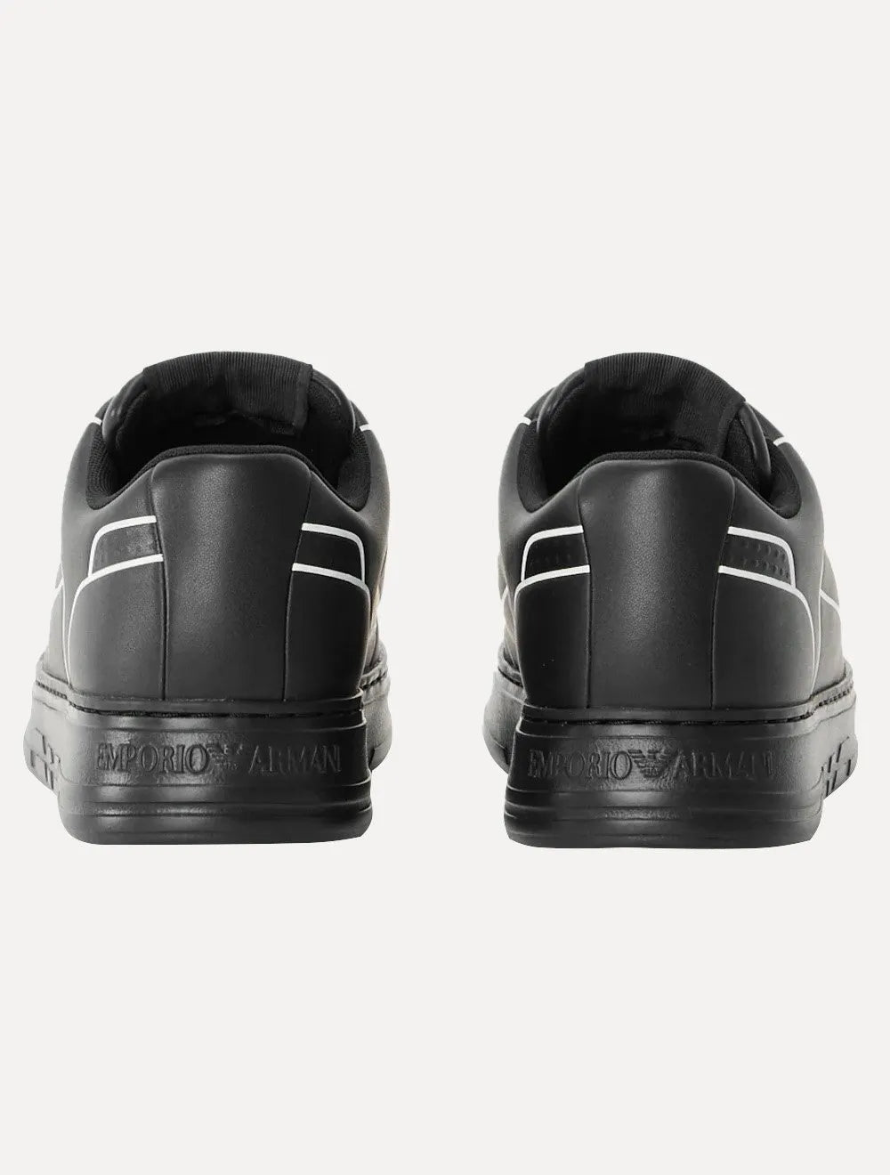 Tênis Empório Armani Masculino Couro White Line Preto