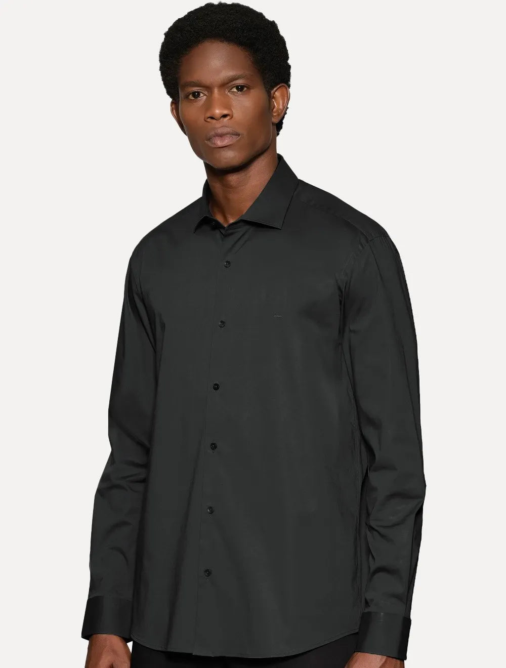 Camisa Aramis Masculina Slim Tricoline Liso Stretch Gerafite