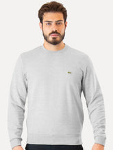 Moletom Lacoste Masculino Crewneck Croco Cinza Mescla